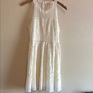 Francesca's Collections Cream Lace Mini Dress